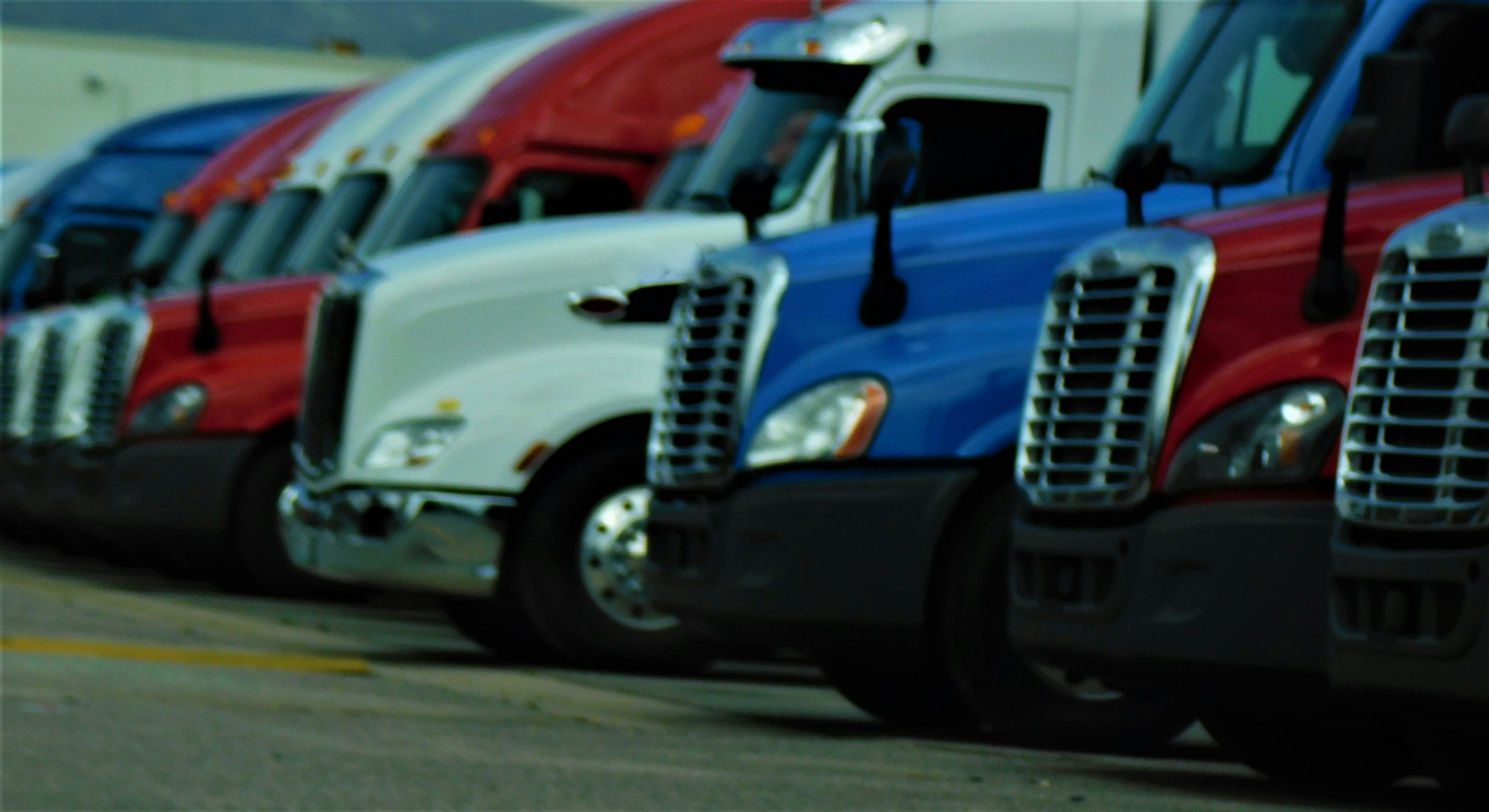 TRUCKING! Red, White and Blue Big Rig Semi Trucks!